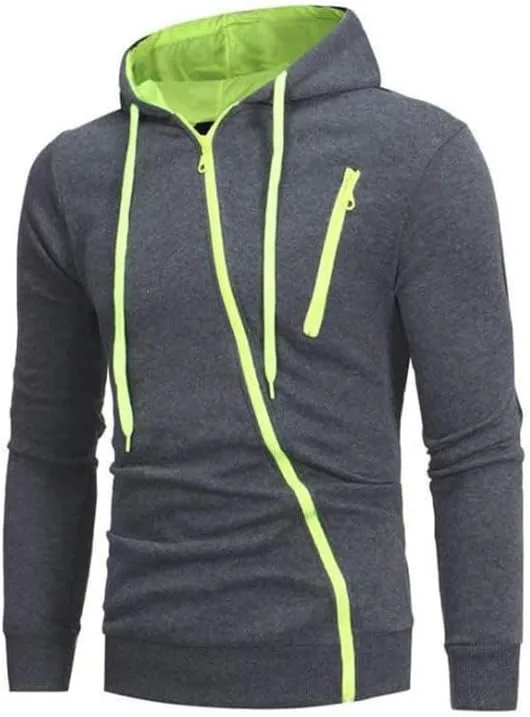 

Мужская худи с диагональной молнией LUORUAN