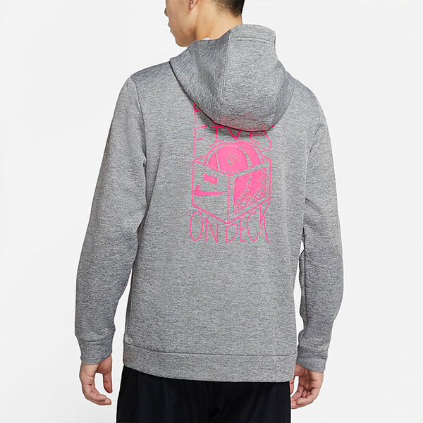 Куртка Nike Therma Casual Sports Full-length zipper Cardigan Training hoodie Jacket dark grey Gray, серый — фото 4
