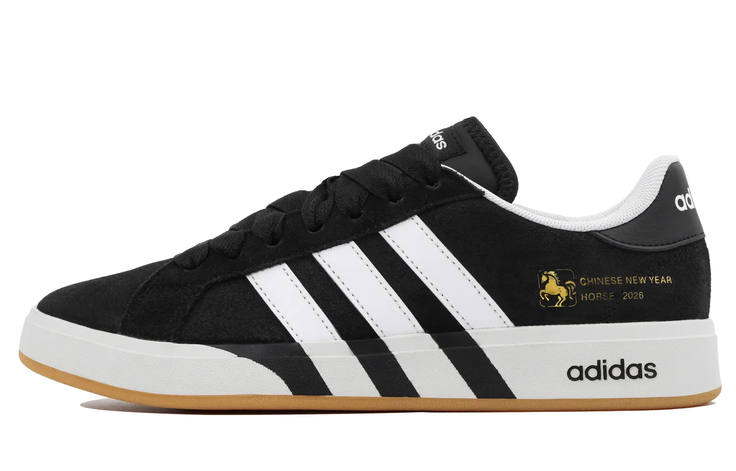 Grand Court Base 00s Synthetic Leather, Split Cow Leather Abrasion Resistant Low top Skateboard Shoes Unisex Adidas, черный