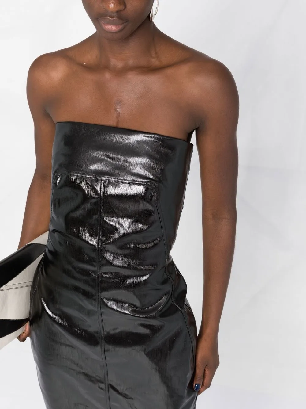 Платье без бретелей с квадратным вырезом Rick Owens, черный — фото 3