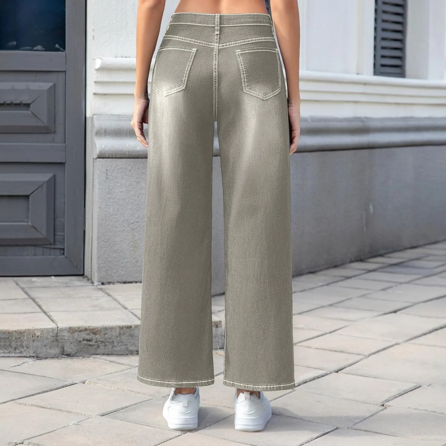 Прямые джинсы для женщин Scratch High Waisted, Slim Fit, Pull-On — фото 3