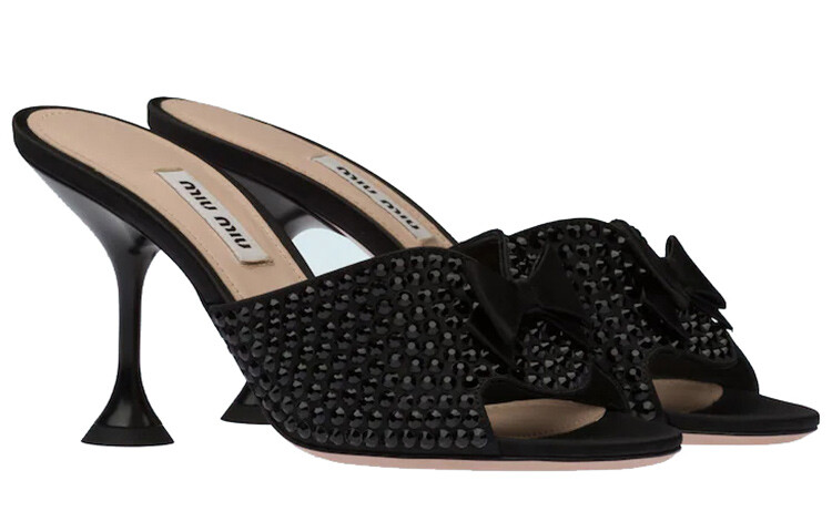 Туфли на высоком каблуке женские Miu Miu, черный — фото 3