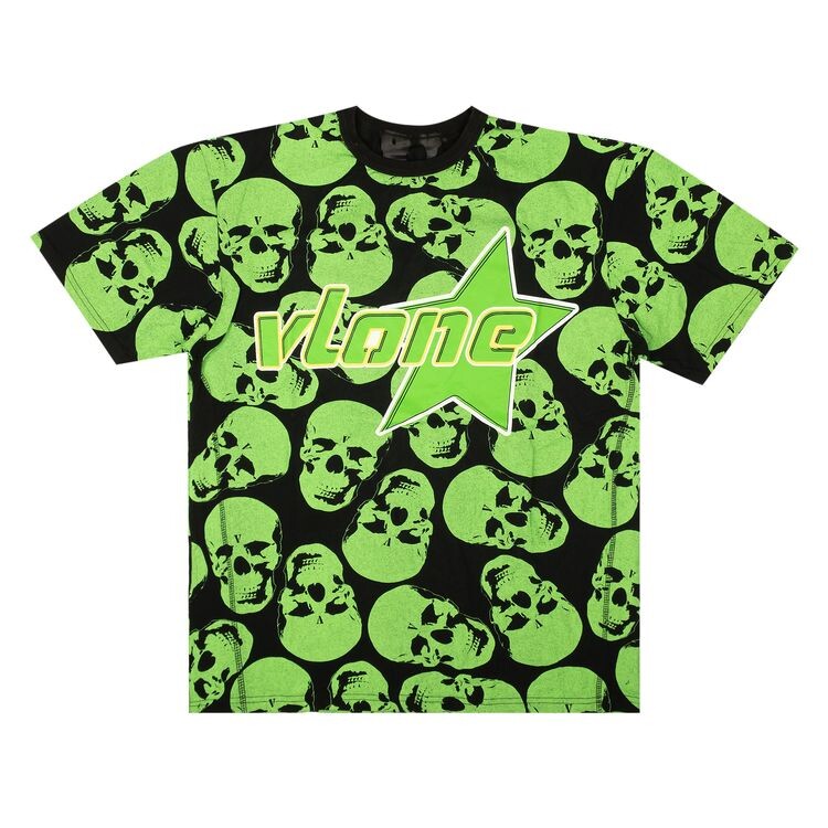 

Футболка Vlone Crypt Short-Sleeve T-Shirt Black/Green, черный