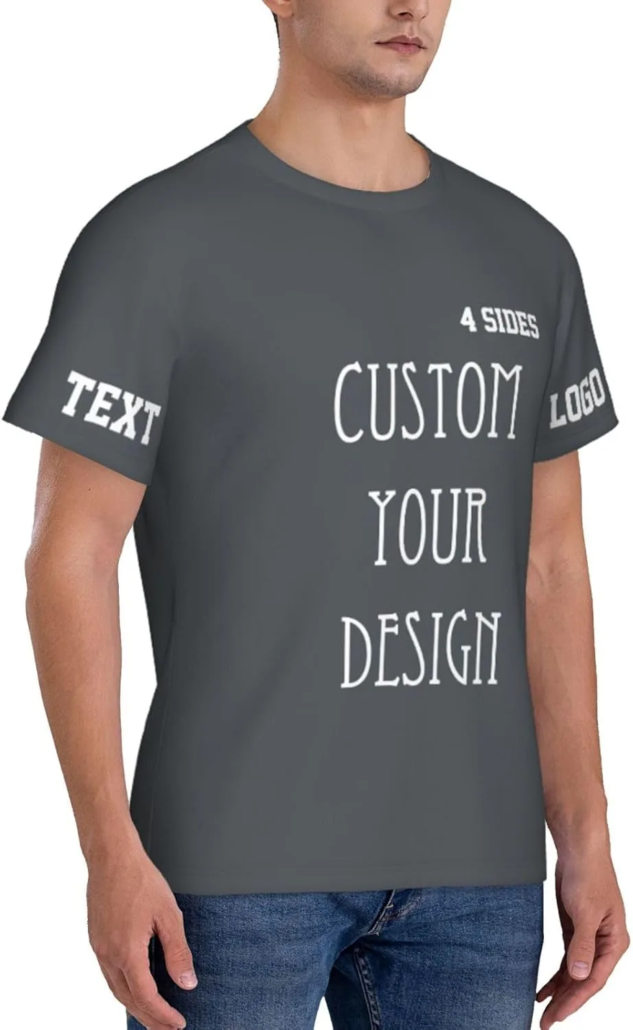 Футболка Custom T Shirts 4-Side Printable с логотипом — фото 4
