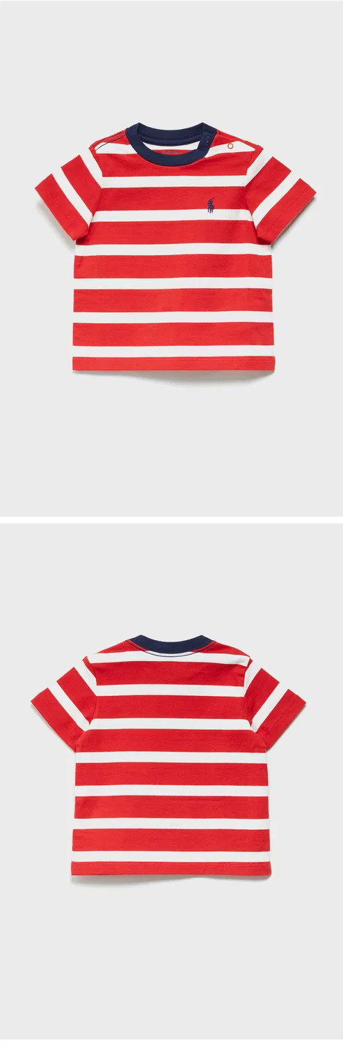 Детская футболка Polo Ralph Lauren Children с кольцевым воротником, красная — фото 3