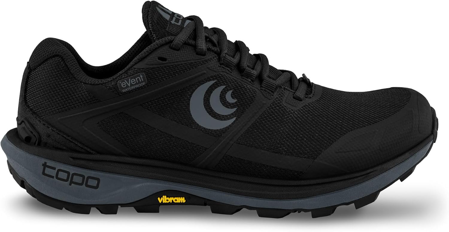 Мужские кроссовки Topo Athletic Terraventure 4 WP, водонепроницаемые, удобные, с мягкой амортизацией, прочные, с перепадом 3 мм для трейлового бега, спортивная обувь для бега по пересеченной местности, черный/угольный — фото 3