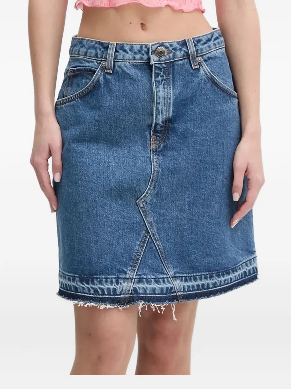 

Мини-юбка из денима с бахромой HUGO, синий