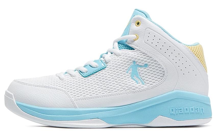 

Баскетбольные кроссовки Basketball Shoes Men High-Top White/Blue Yellow Qiaodan