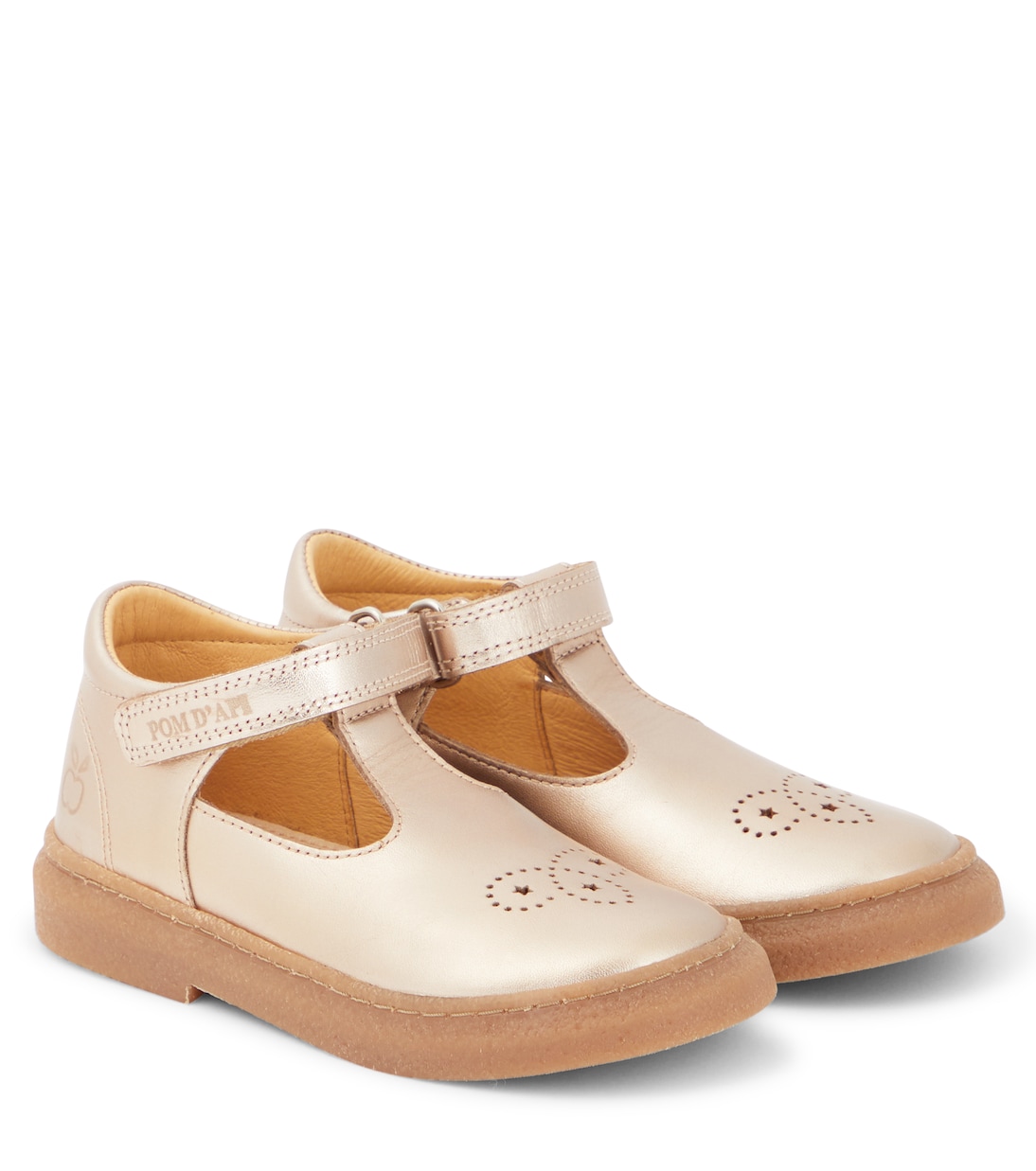 

Сандалии Trix Salome из металлизированной кожи Pom d'Api, Laminato Oro Palla