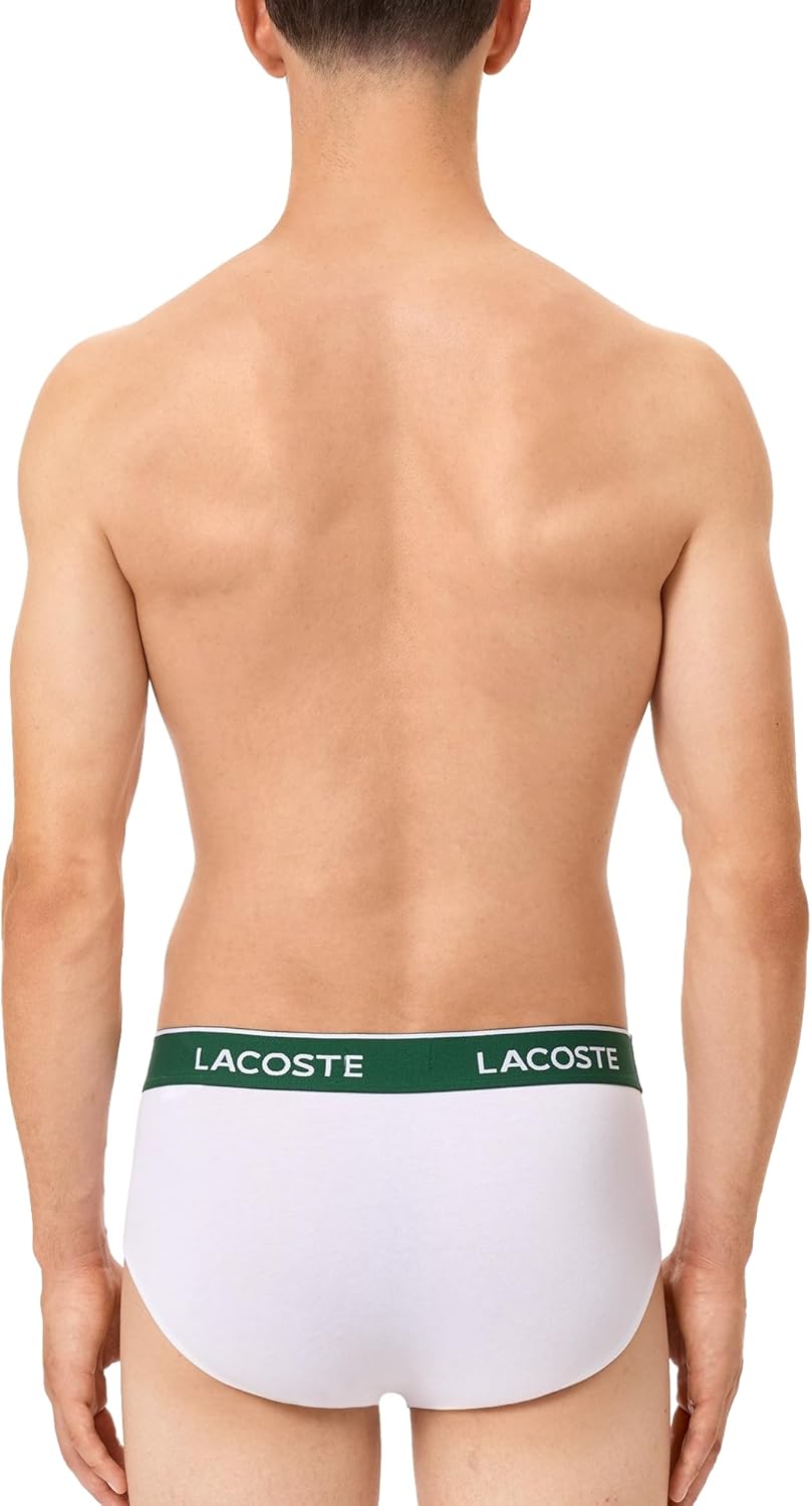 Lacoste мужские хлопковые эластичные трусы Essentials, 5 штук (Amazon Exclusives), Black/White/Silver Chine — фото 3