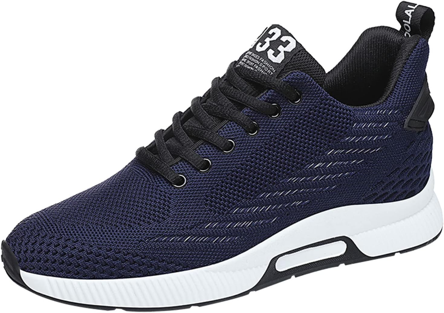 

Мужские кроссовки-платформы YUKTOPA с шнуровкой, спортивные, увеличение роста на 6 см, невидимые кроссовки-подъемники, Navy-2.4u2033