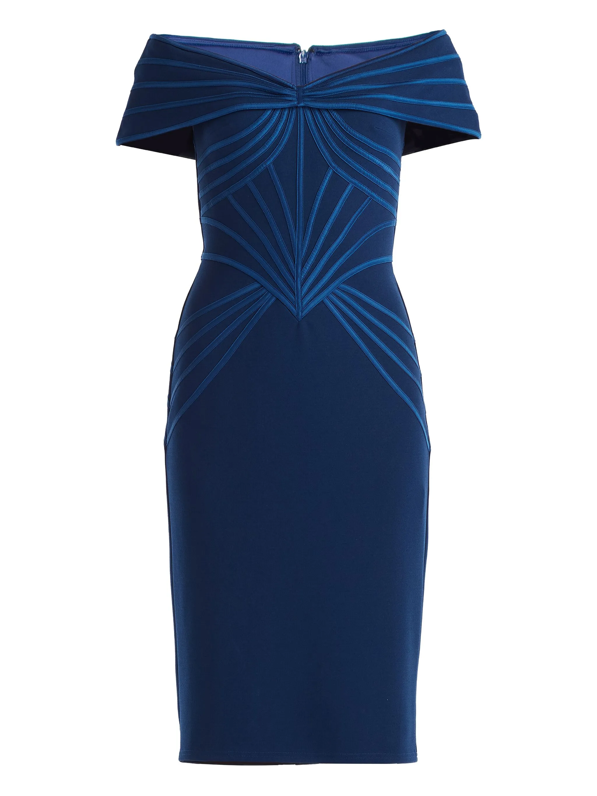 

Платье Sheath с открытыми плечами Tadashi Shoji, синий