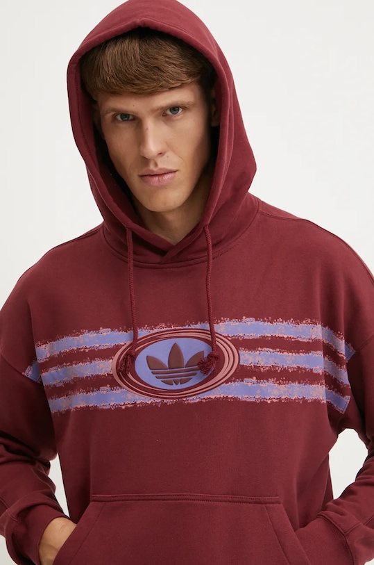 Хлопковая толстовка Adidas Originals, бордовый — фото 4