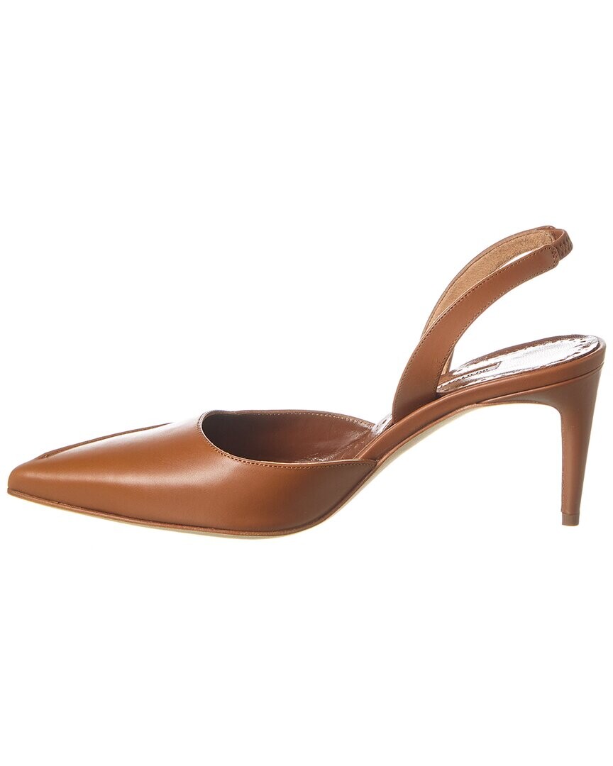 Кожаные туфли Manolo Blahnik Homerasli 70 с пяткой на пятке, коричневый — фото 2