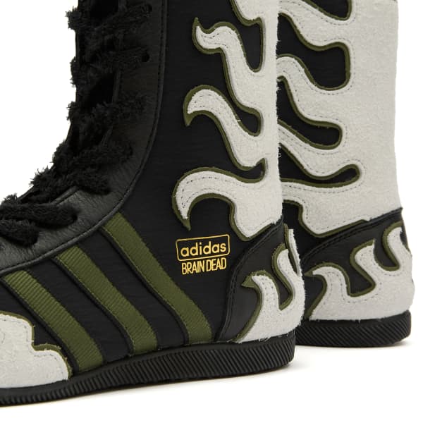 X brain dead japan hi кроссовки Adidas, Core Black, Crystal White & Gold — фото 3
