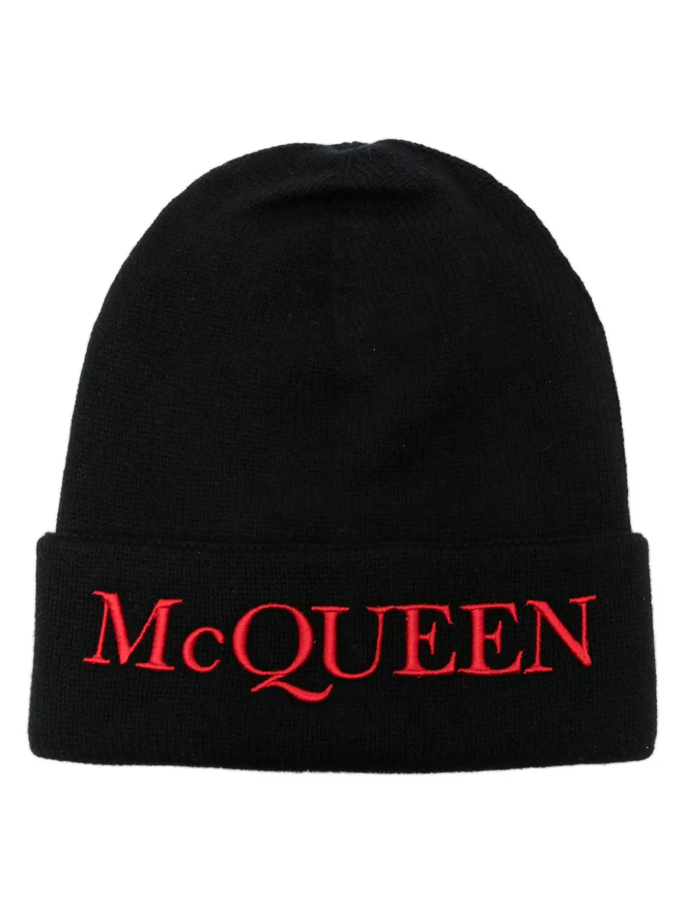 

Кашемировая шапка бини с вышитым логотипом Alexander McQueen, черный