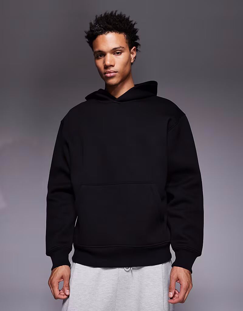 

Плотная толстовка оверсайз из ткани в стиле «скуба» черного цвета Asos Design