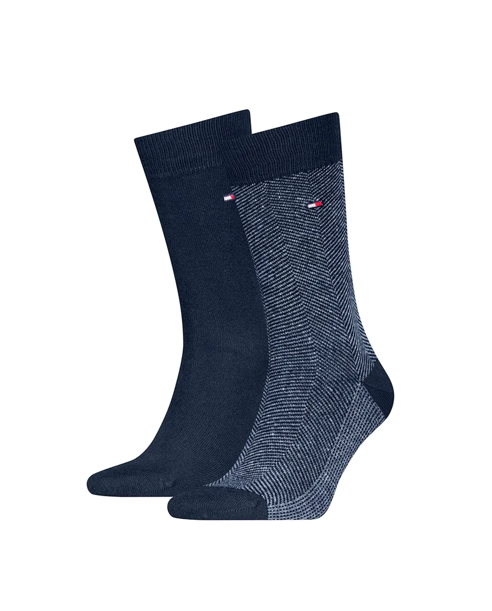 

Классические мужские носки (упаковка из 2 шт) Tommy Hilfiger, темно-синий