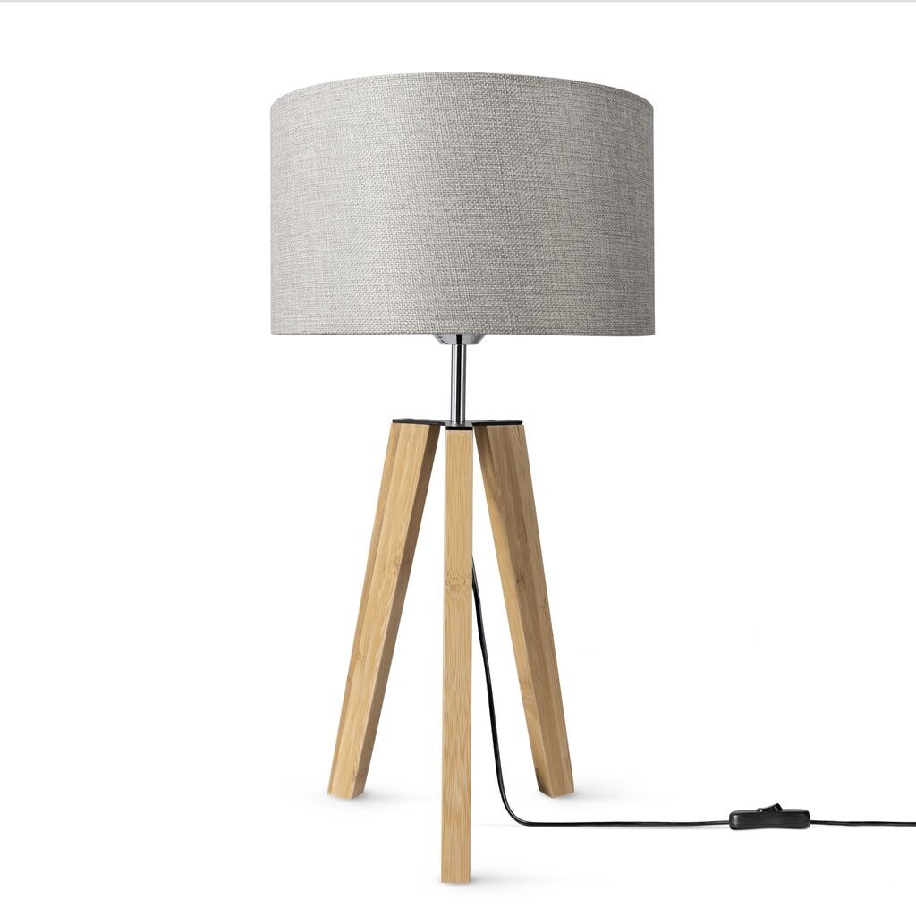 

Настольная лампа-штатив, прикроватная лампа, торшер E27, тканевый абажур, однотонный Paco Home, серый