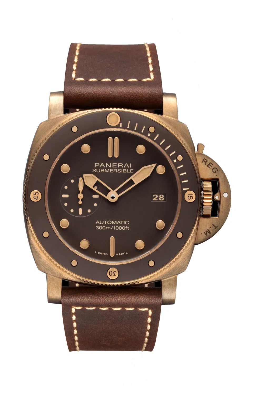 SUBMERSIBLE BRONZO - 47 ММ - PAM00968 PANERAI, золотой