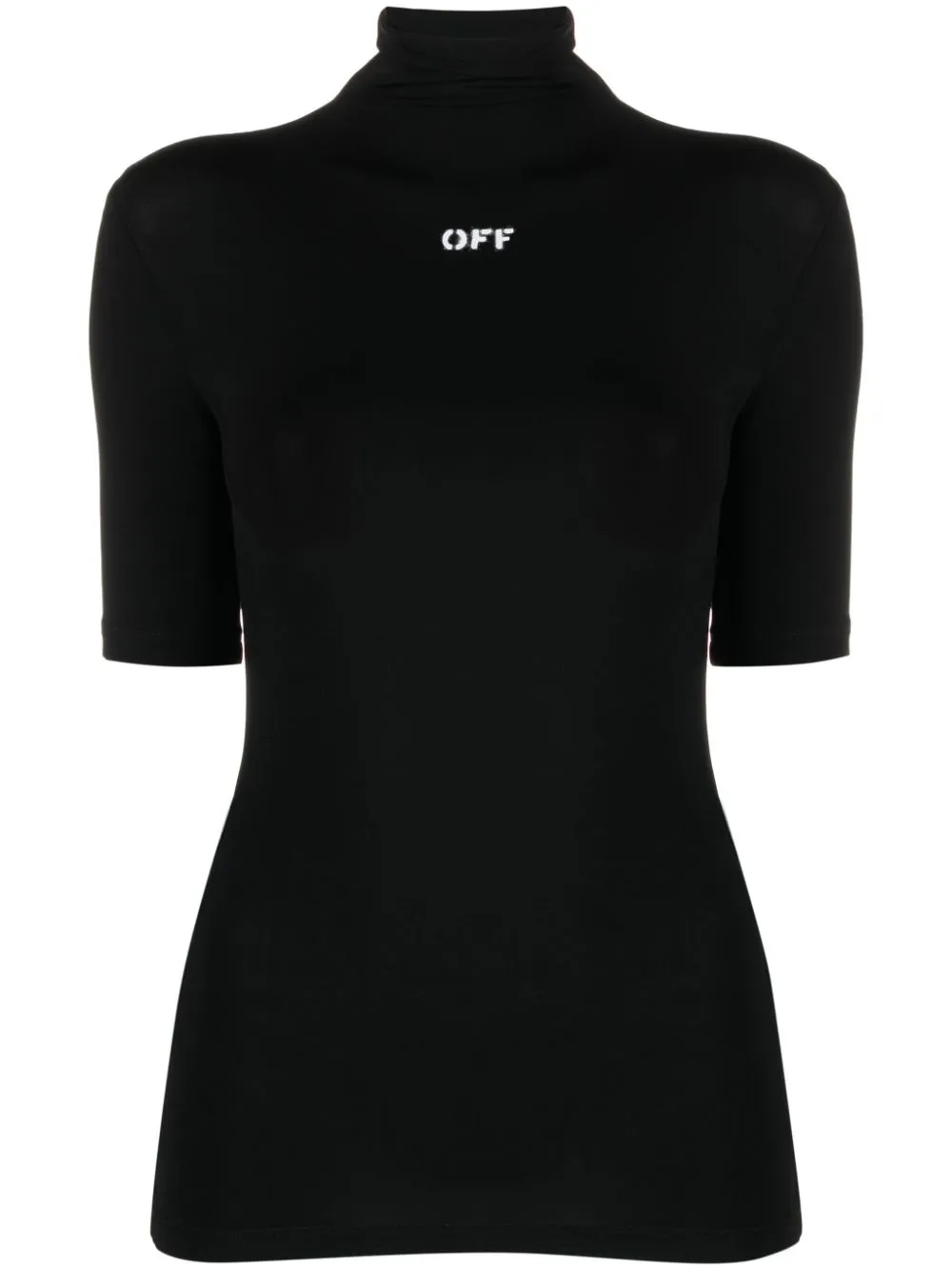 

Футболка с высоким воротником и логотипом OFF-WHITE, черный