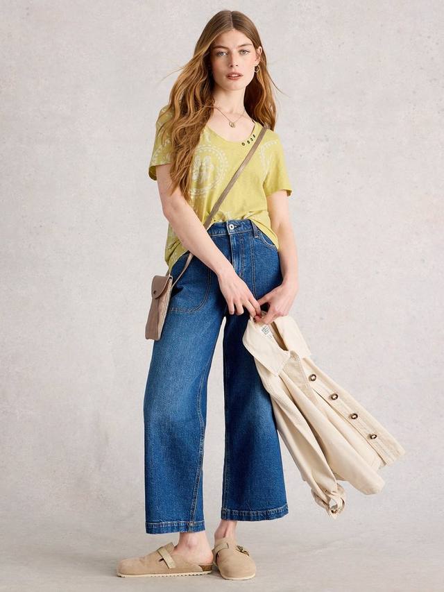 

Футболка Nadia с цветочным принтом и круглым вырезом White Stuff, Yellow/Multi