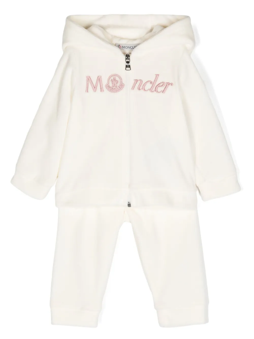 

Спортивный костюм с вышитым логотипом Moncler Enfant, нейтральный
