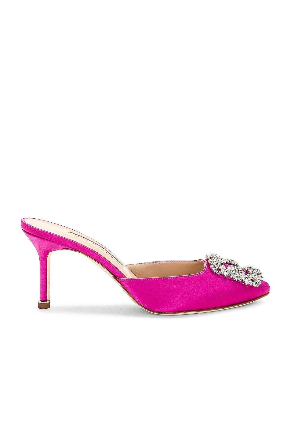 

Атласные мюли Hangisimu 70 Manolo Blahnik, цвет Bright Purple