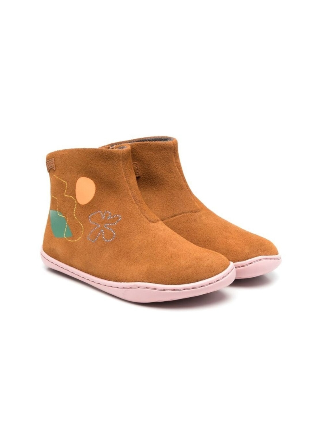 

Ботинки с вышивкой Camper Kids, коричневый
