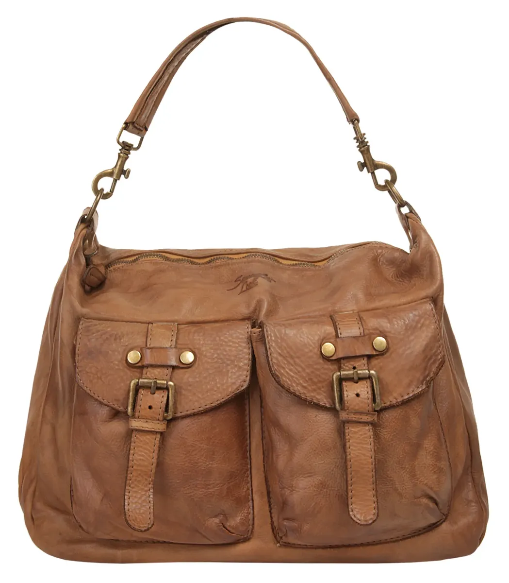 

Сумка через плечо Samantha Look, натуральная кожа, производство Италия, цвет Cognac