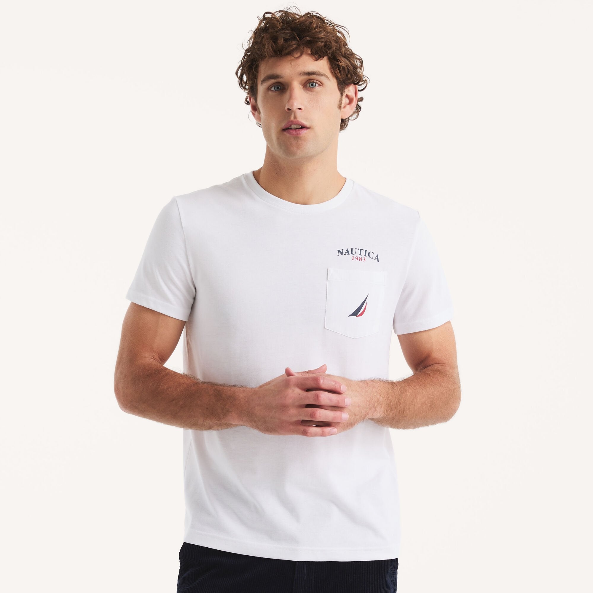 

Футболка с рисунком яхт-клуба Nautica Mens, цвет bright white