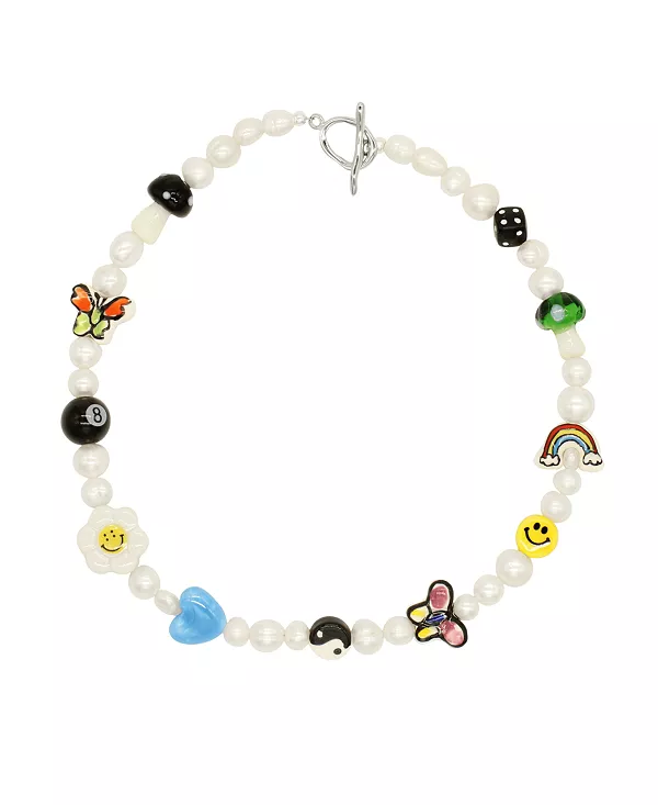 

Жемчужное ожерелье с керамической бабочкой 15,0 дюймов Velvet Luna, multicolor