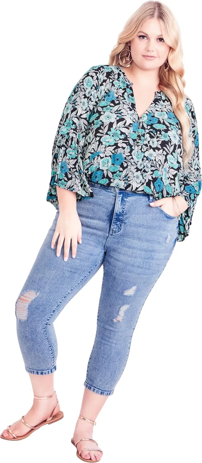 

Женские джинсы Avenue Plus Size - Holly Crop Ripped