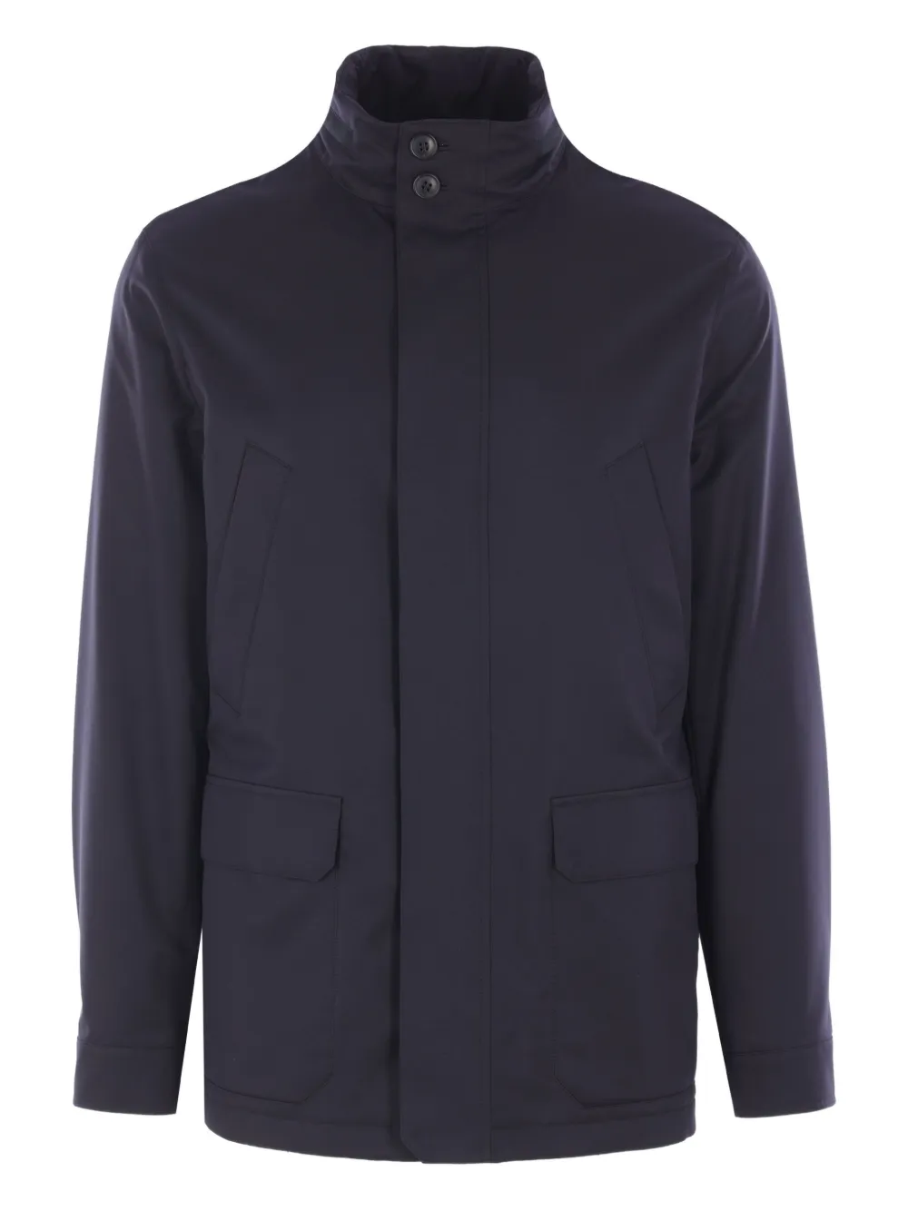 

Шерстяное пальто на пуговицах Zegna, синий