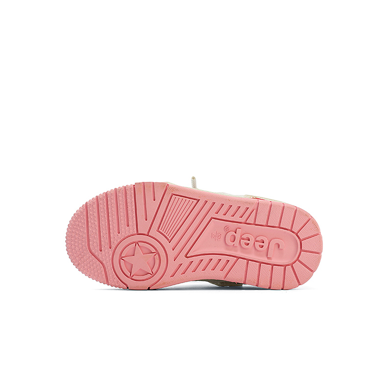 Низкие детские скейтбординговые кроссовки Pink White Kids' Jeep, Snowflake Pink/Ivory White — фото 4