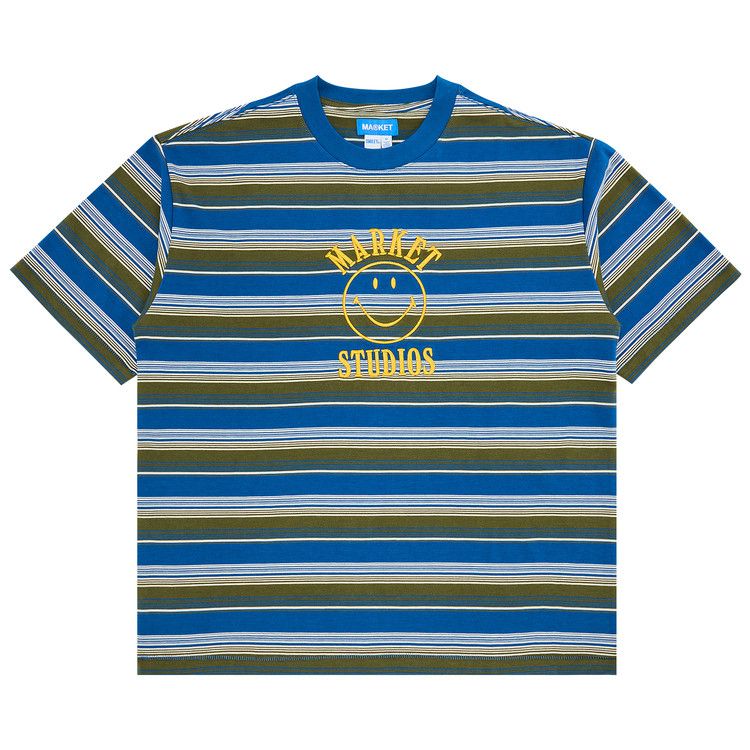 

Футболка Market Smiley Lockup Striped T-Shirt, Dazzling Blue
