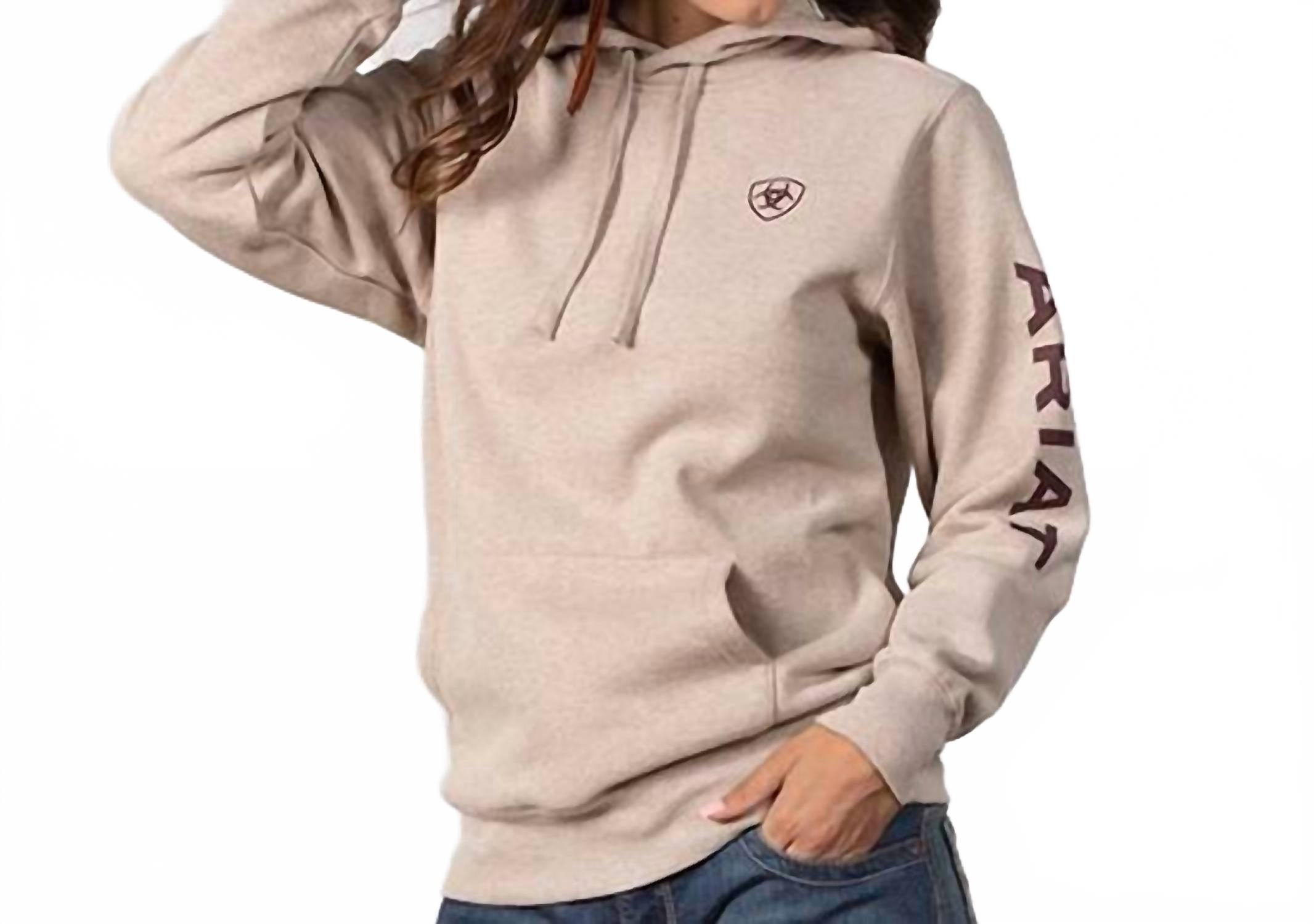 

ARIAT Худи с ребристыми манжетами и нижним краем, цвет овсяный меланж