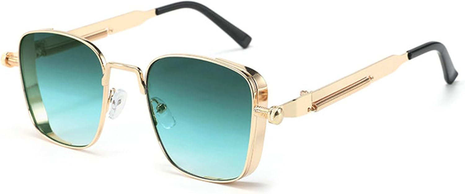 

Willochra Классические модные квадратные солнцезащитные очки конфетных цветов для женщин, ретро-стиль 90-х, трендовые мужские металлические прямоугольные очки UV400, C6