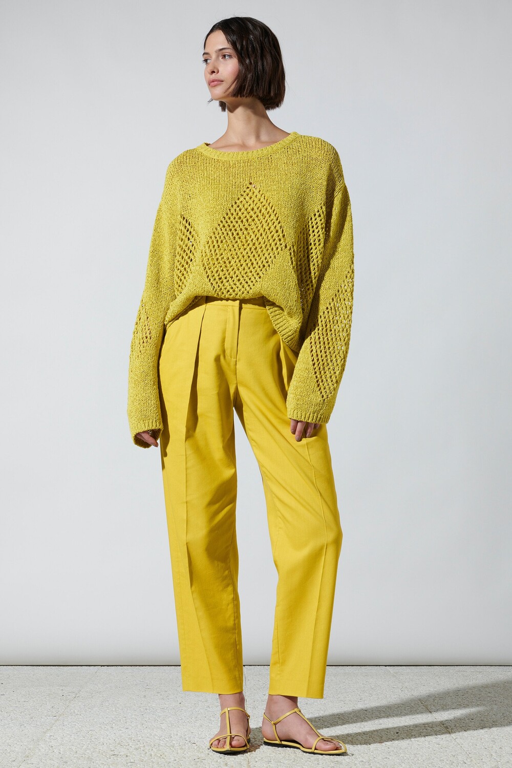 

Зауженные брюки из габардина LUISA CERANO, цвет acid yellow