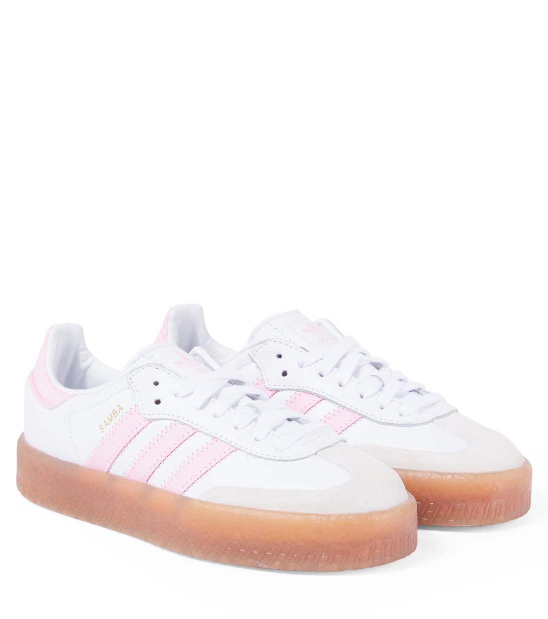 

Кроссовки Sambae из кожи и замши Adidas Originals Kids, Ftwr White/Clear Pink