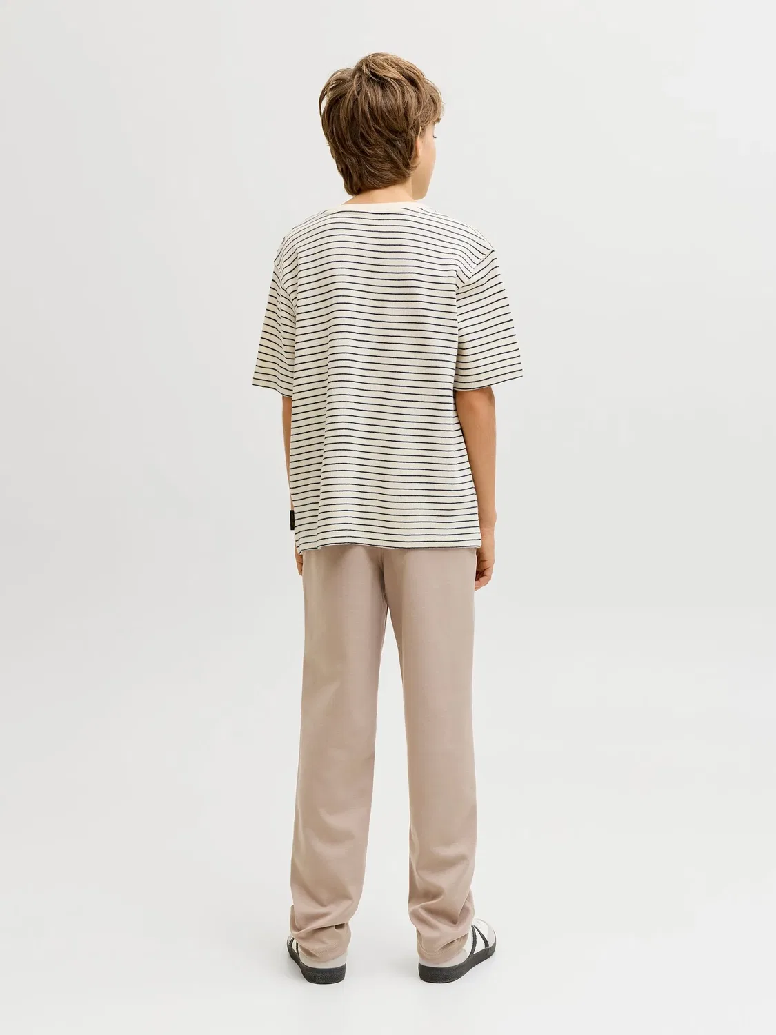Чино-брюки, хлопкоподобная ткань, JACK & JONES Junior, кремовый — фото 4