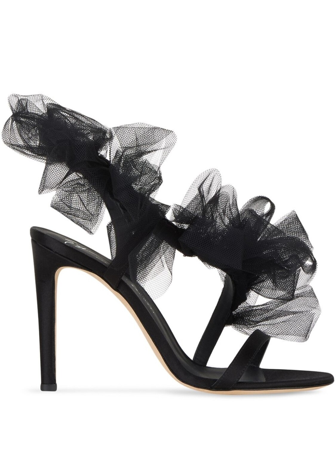 Giuseppe Zanotti босоножки Nausica со вставками из тюля, черный