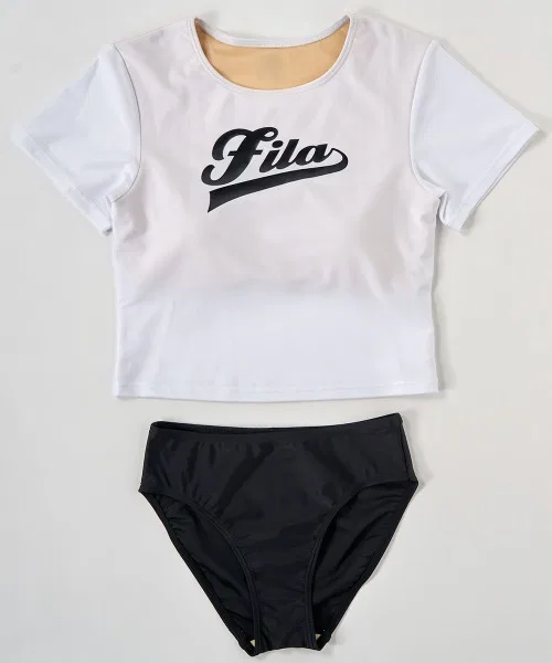 【FILA】Детский короткий купальник-комбинезон из 3 частей — фото 2