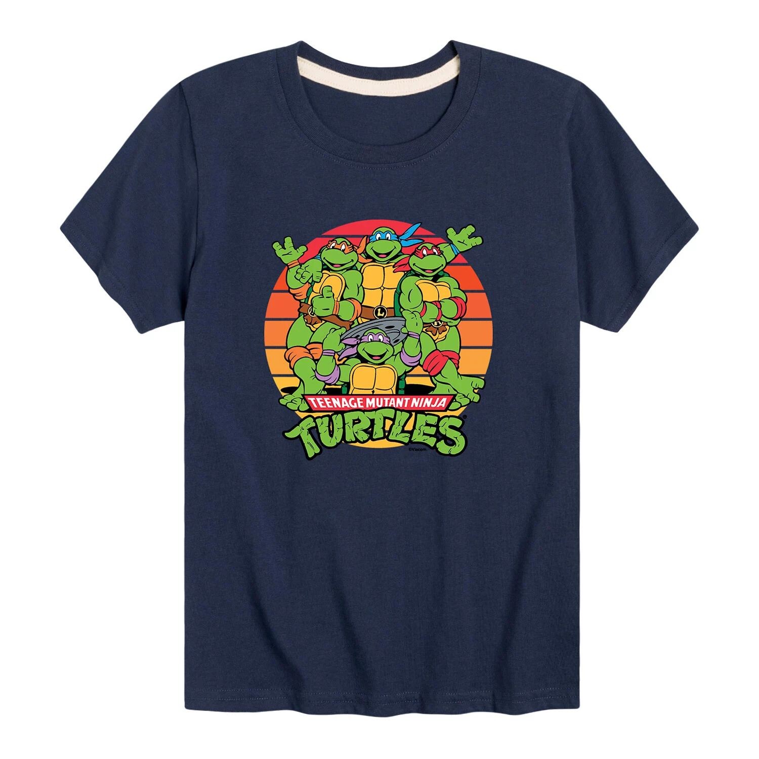 

Футболка TMNT с рисунком заката в стиле ретро для мальчиков 8–20 лет Licensed Character