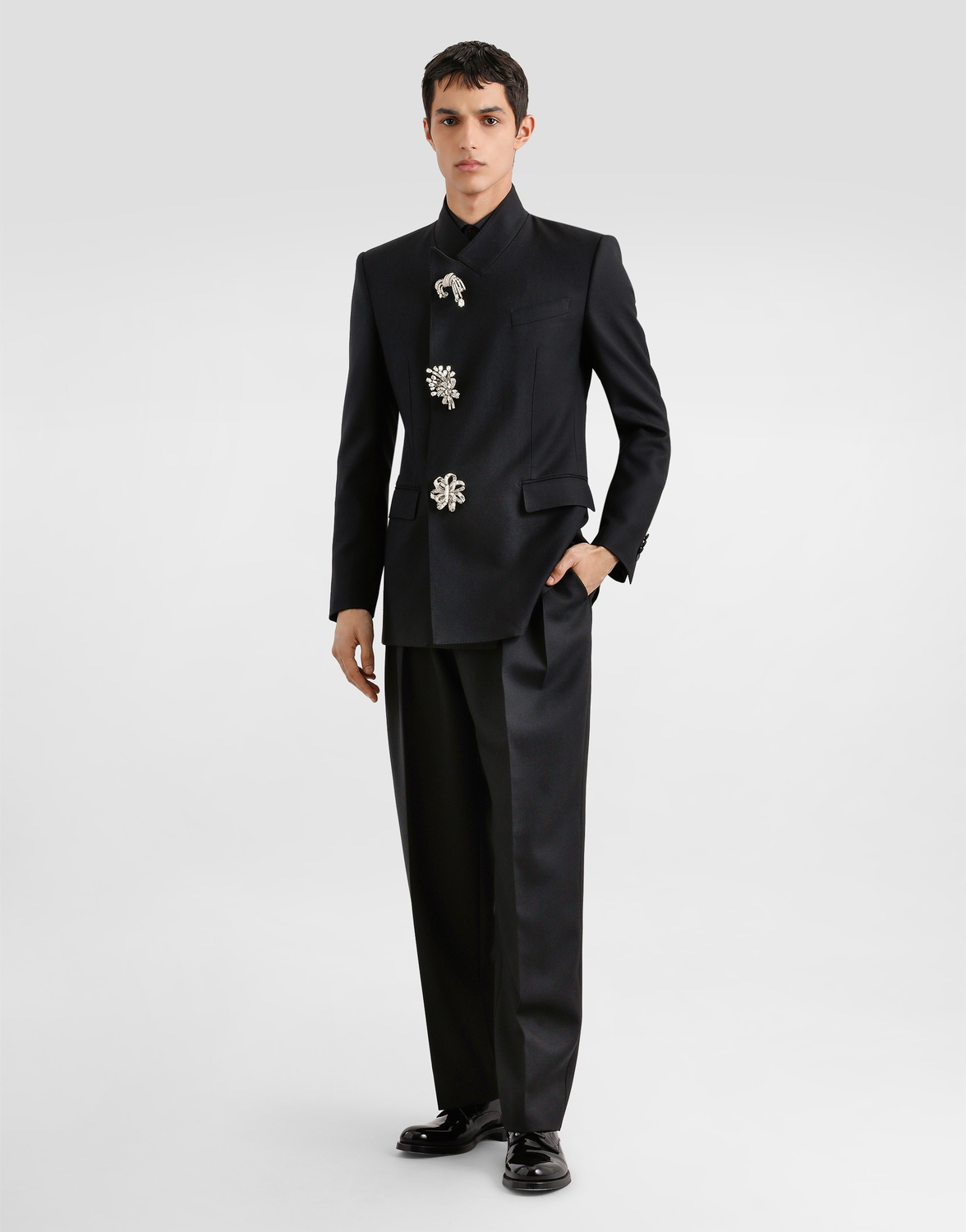 Брюки из шерстяного габардина Dolce & Gabbana, черный — фото 2