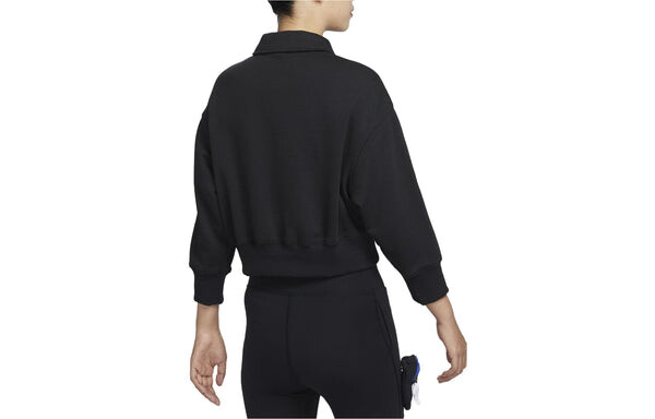 Куртка (WMNS) Nike Sportswear City Utility French Terry Polo Jacket 'Black', черный — фото 4