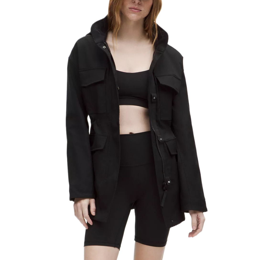 

Куртки женские с капюшоном, средней плотности, другие Lululemon, черный/blk