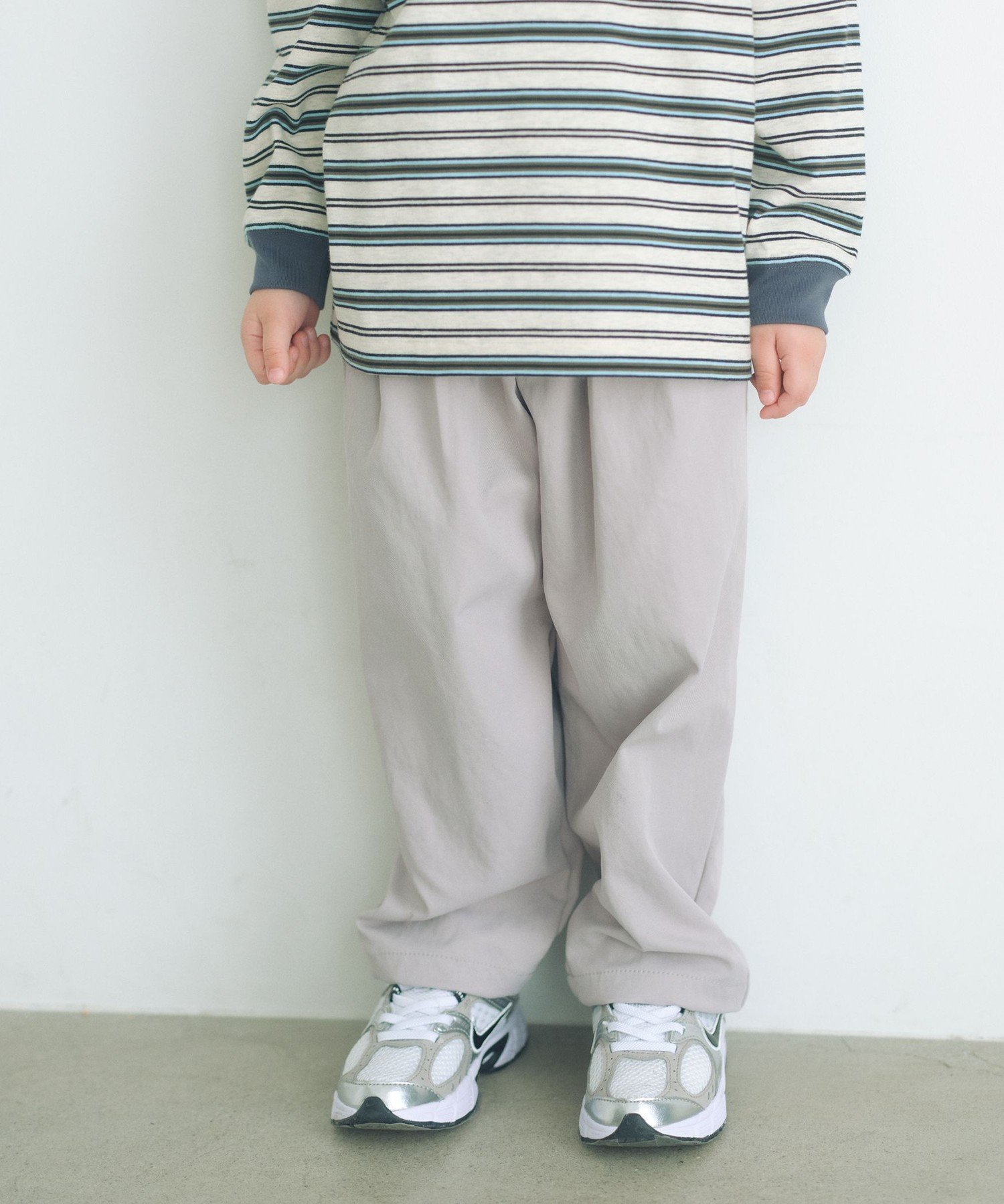 Брюки с двумя складками / Детские 100-160 см UNITED ARROWS green label relaxing, LT.GRAY