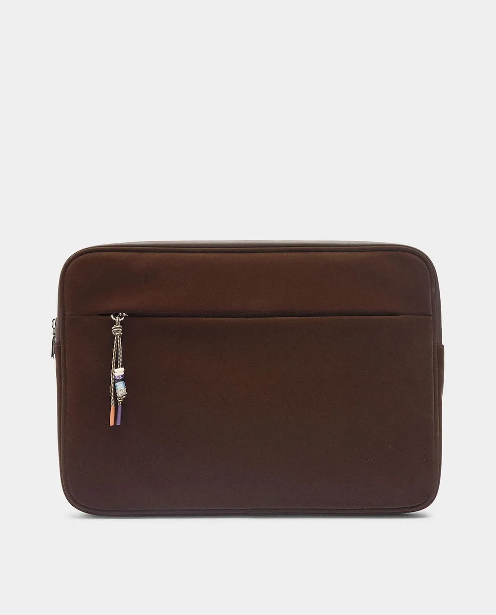 

Чехол для ноутбука 13 с застежкой на молнии однотонный Parfois, темно-коричневый