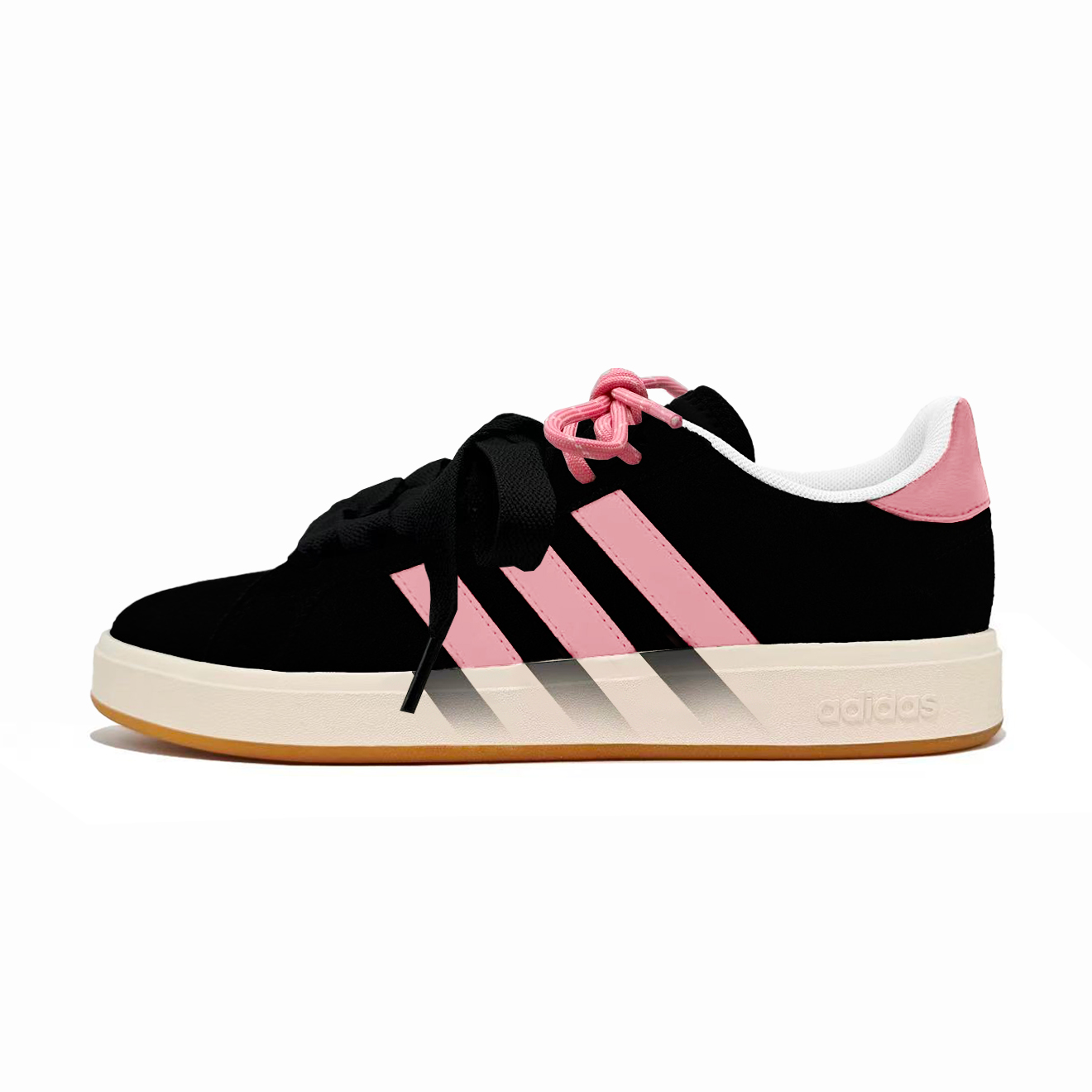 

Adidas Grand Court Base 00s Ink Wash Ice Cube Abrasion Resistant Low top Skateboard Shoes Unisex Black Pink